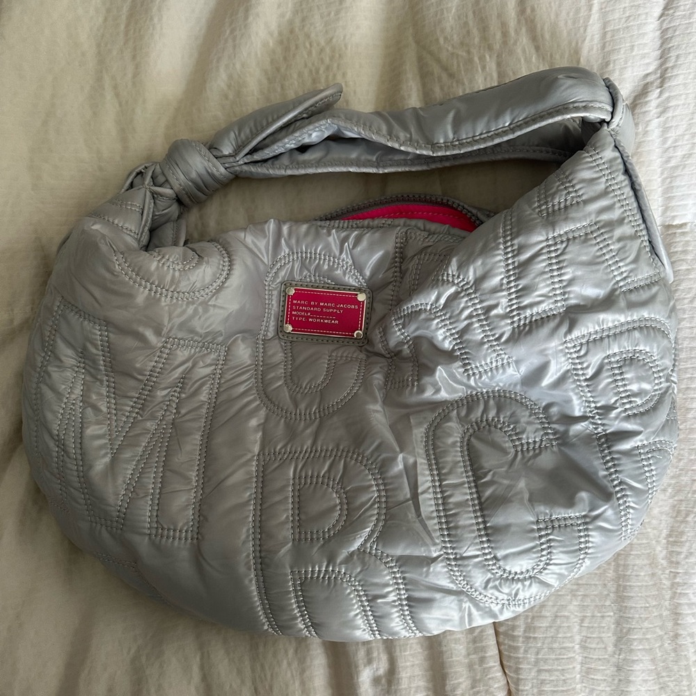 Marc by Marc Jacobs Silver Quilted Hobo Bag
